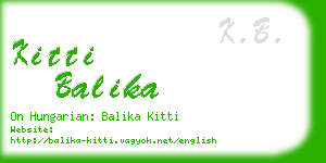 kitti balika business card